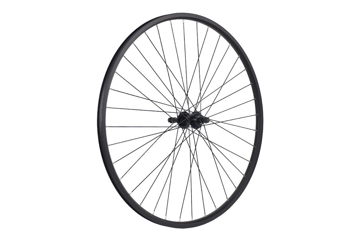 Колесо 29" MTB, заднее, двойной обод DH18 29"*36H, алюминиевый сплав, цвет черный, черная втулка, под резьбовой ротор, FR-09R DISC Колесо 29" MTB, заднее, двойной обод DH18 29"*36H, алюминиевый сплав, цвет черный, черная втулка, под резьбовой ротор, FR-09R DISC