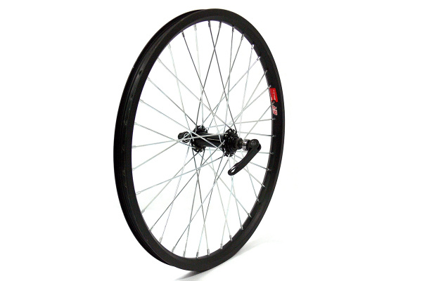 Колесо 20" MTB,переднее, двойной обод DH18,алюминиевый сплав, черный,черная втулка FH206-1,100 мм с эксц. 36 спиц